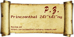 Princzenthal Zétény névjegykártya